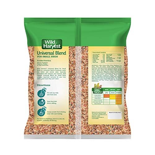 Wild Harvest Universal Blend Small Bird Food, 3 lbs | Daily Blend Of Seed & Veggie For Parakeets, Canaries, Finches & Small Birds, Vitamins & Minerals Support Skin & Feathers