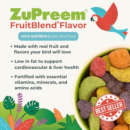 ZuPreem FruitBlend Macaw & Cockatoo Food, Uniform Bird Food, L, 3.5 lb | Bird Food Pellets, Real Fruit, Fruit Blend, Macaw Food, Cockatoo, Bird Pellets, Quakers, Parrot, Medium Birds, Made in USA