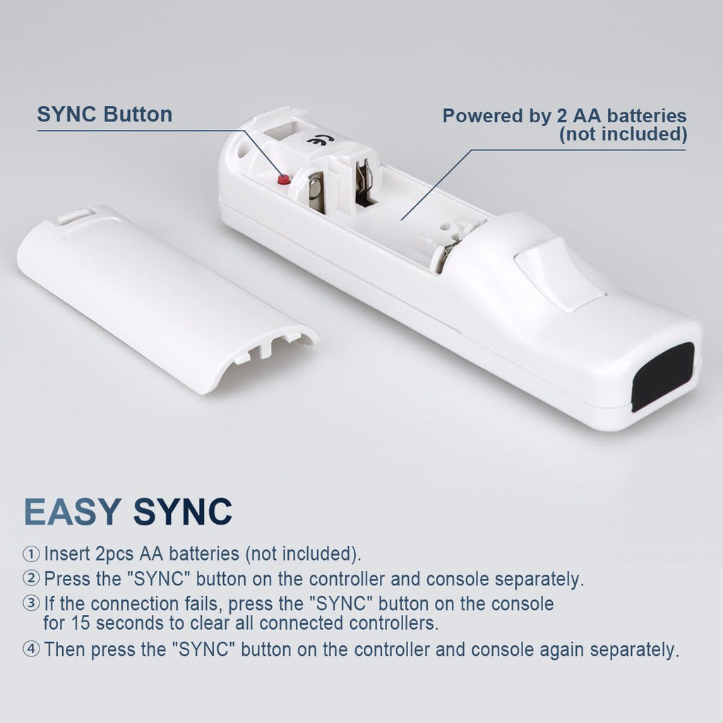 FASIGO Remote Controller with Nunchuck, Compatible with Nintendo Wii/Wii U | 2 Pack, White