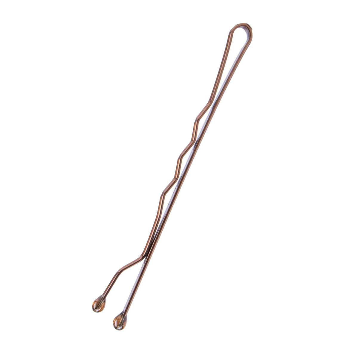 Amazon Basics No Slip Bobby Pins for All Hair Types, Secure Hold Hair Pins for Updos, Brunette Brown, 48 Count