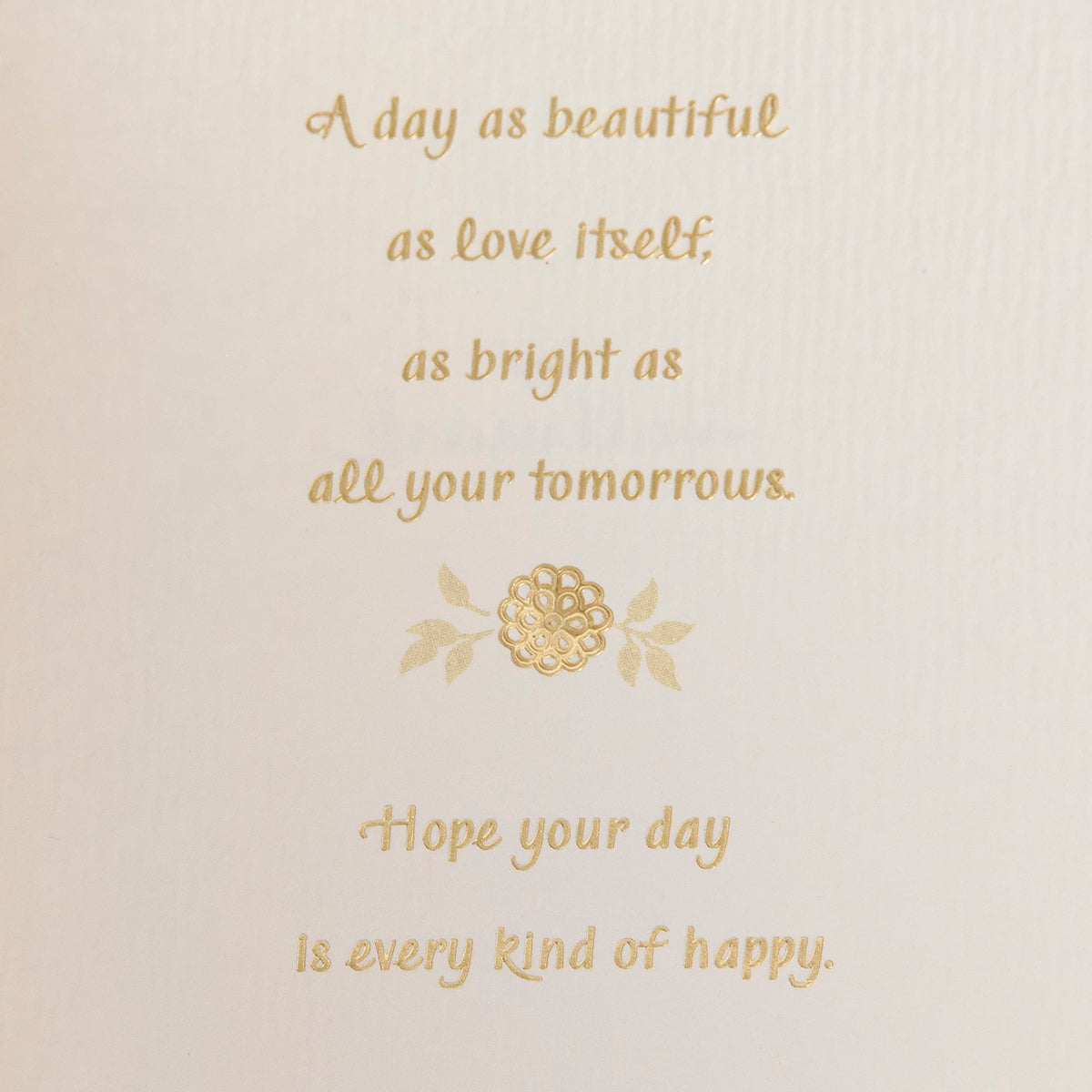 Hallmark Wedding Card (Mr. & Mrs.) | Die-cut Floral and Heart Pattern, Glittery Gold Backdrop, Envelope Included, High Quality Paper, Card Measures 5.8" X 8.3"