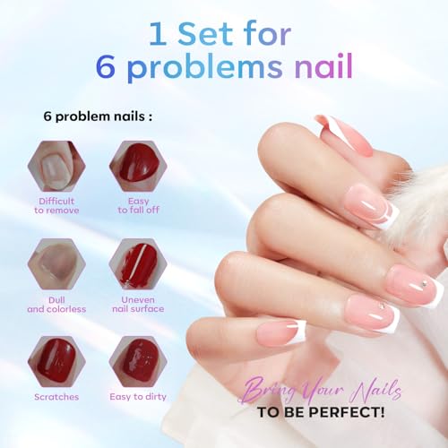 modelones Gel Top Base Coat Set 15ml 2026 Upgrade No Wipe Super Shine | Clear Glossy Gel Polish Acid Free Shiny for Press Ons Acrylic Gel Nail Art Soak Off U V Lamp Cure DIY Home Salon Manicure