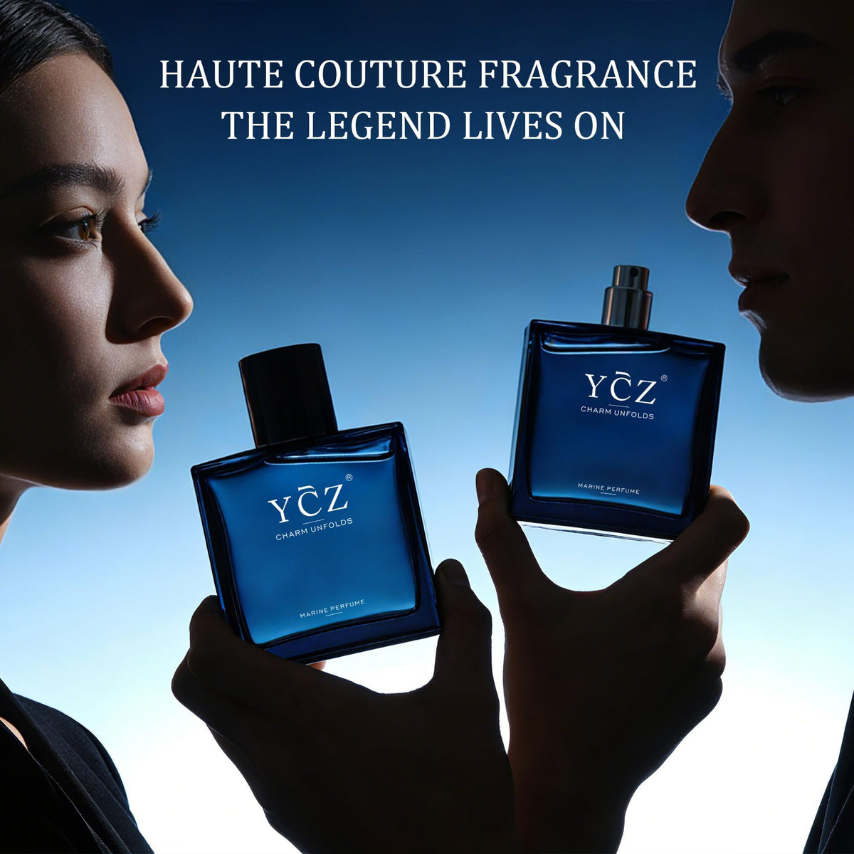 Ycz Midnight Marine Eau de Parfum for Men, 1.7 Fl Oz | Long-Lasting Fresh Marine Woody Fragrance with Grapefruit, Ginger, and Cedar Notes for Daily Wear, Date Nights, and Gifts.