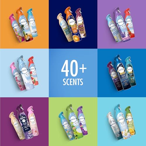 Febreze Air Mist, Air Freshener, Odor Fighting Room Spray, Deodorizer for Home Bathroom Kitchen Office Apartment, Soothe & Restore, Refresh & Energize, Romance & Desire Variety Pack, 8.1oz (Pack of 3)
