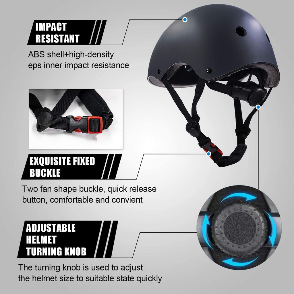 Adjustable Helmet for Ages 5-16 Kids Toddler Boys Girls Youth,Protective Gear with Elbow Knee Wrist Pads for Multi-Sports Skateboarding Bike Riding Scooter Inline skatings Longboard Roller Skate