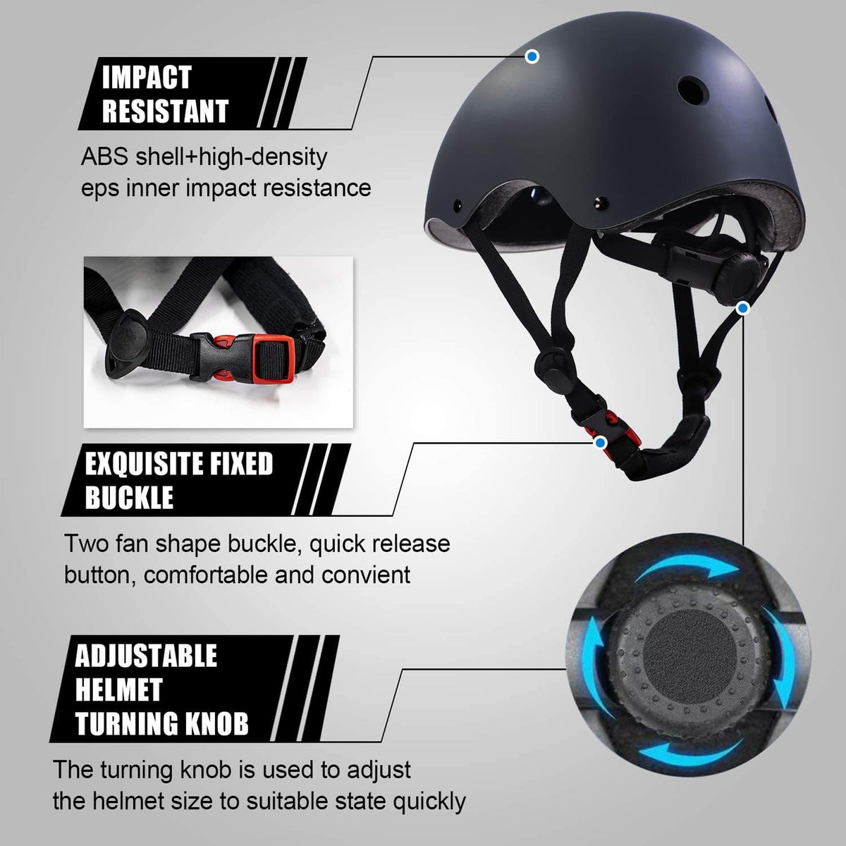 Adjustable Helmet for Ages 5-16 Kids Toddler Boys Girls Youth,Protective Gear with Elbow Knee Wrist Pads for Multi-Sports Skateboarding Bike Riding Scooter Inline skatings Longboard Roller Skate
