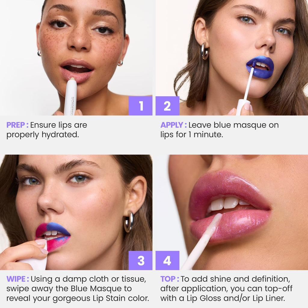 Wonderskin Lip Stain – Long Lasting, Waterproof, Lip Tint Peel Off Masque | Transfer-proof nude lip tint with comfortable all-day wear for natural-looking lips from day to night.