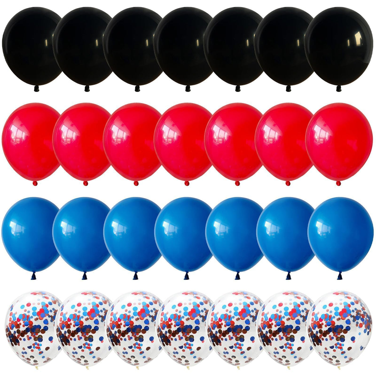 12 Inch Red Blue Black Balloons for Spider Cool Man Birthday Decorations | Royal Blue Red Black Helium Latex Balloon Kit for Boys Spider Halloween Theme Decor Super Men Hero Party Decoration Supplies
