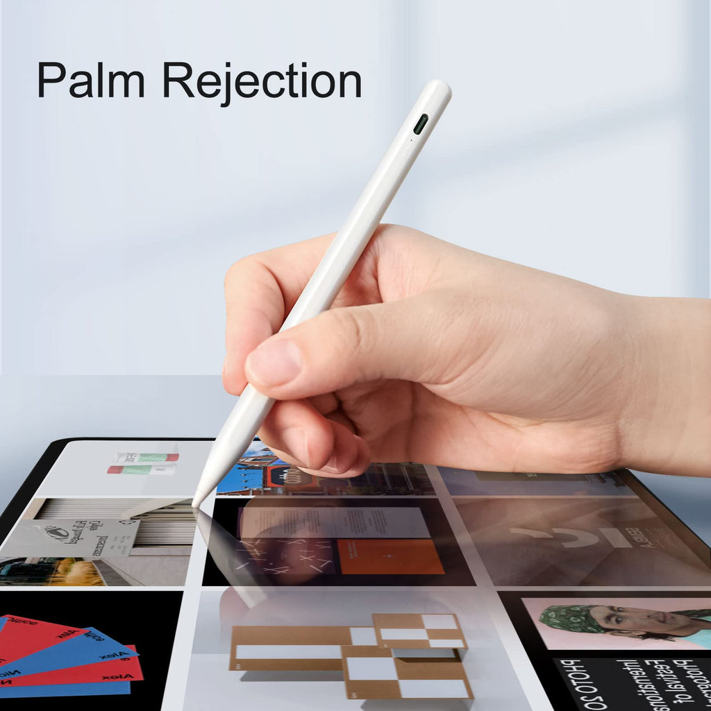 DIGIROOT iPad Pencil for 2018-2026, Plam Rejection Stylus Pen for iPad | Apple Pencil USB-C 3X Fast Charge, Tilt Sensitivity, for iPad 6-11, Pro 11"/12.9"/13, Air 3/4/5/M2/M3/M4, Mini 5/6/7-White