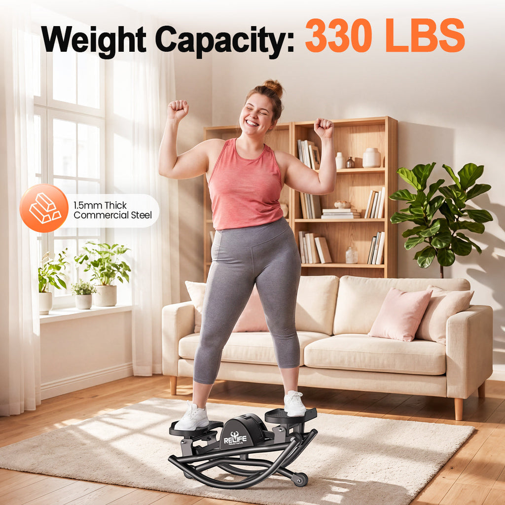 Rocking Stepper Machine with Resistance Bands for Exercise at Home