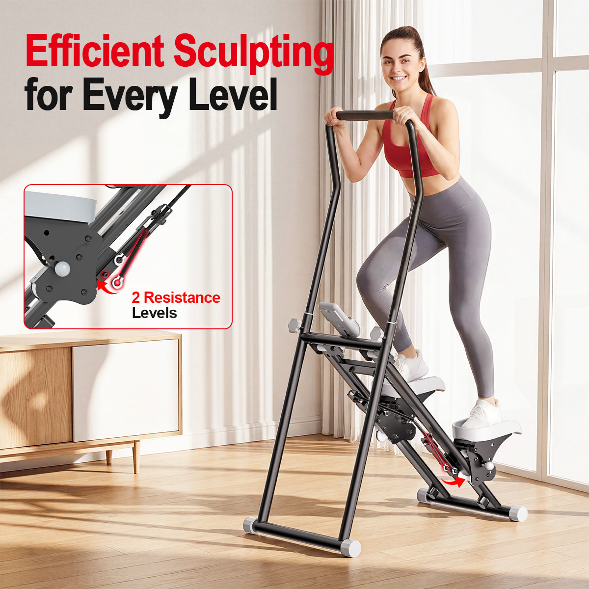 RELIFE REBUILD YOUR LIFE Upgraded Compact Stair Stepper for Home Gym Cardio Training Total Body Stairmaster Workout Machine with Extended Step Range