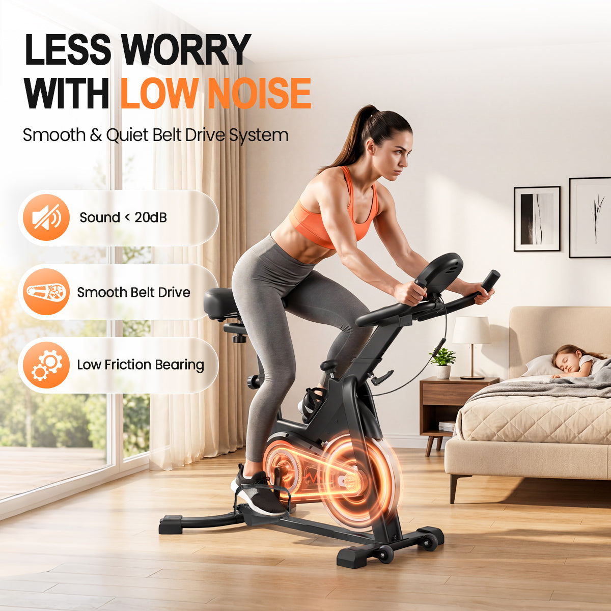 RELIFE Rebuild Your Life Compact Exercise Bike Indoor Cycling Bike Fitness Stationary Bike with Adjustable Resistance for Home Gym Workout 330LBS