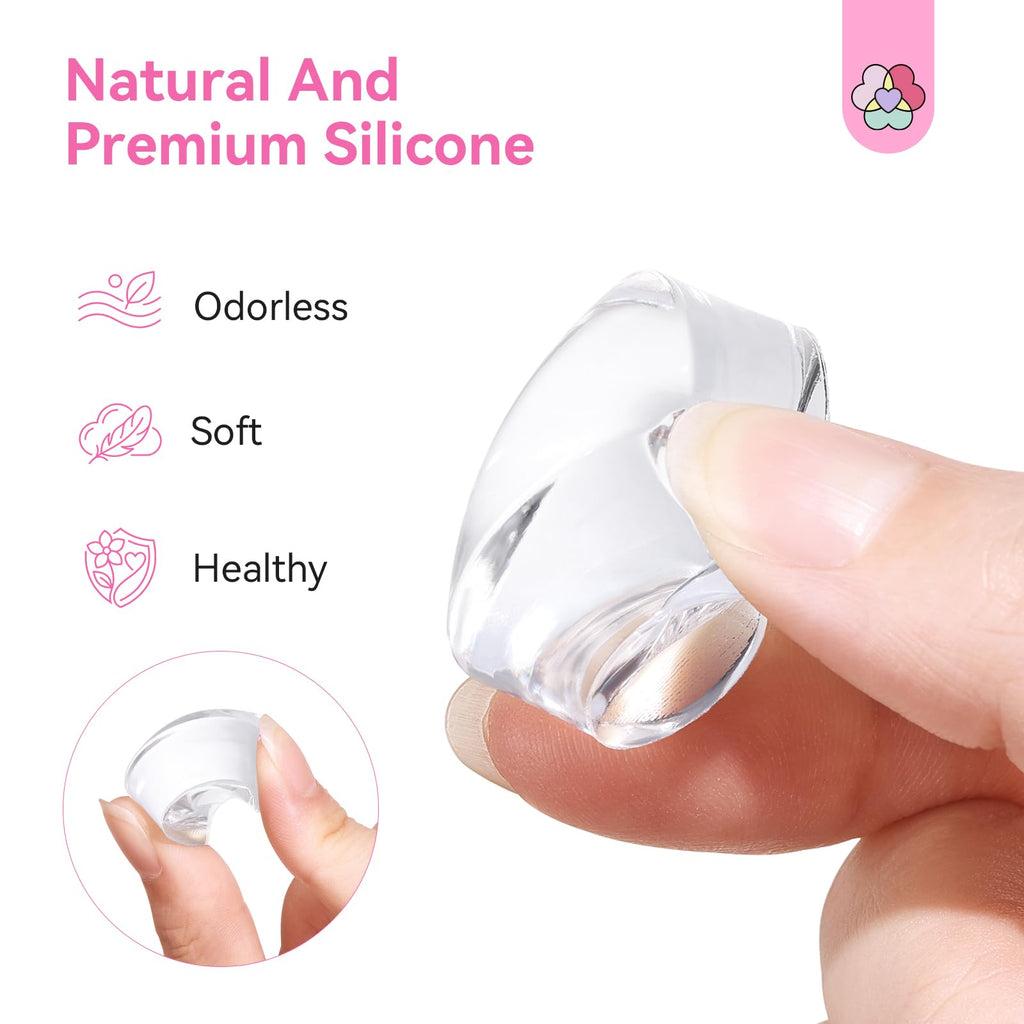 SAVILAND French Tip Tool Silicone Nail Stamper 4PCS | Long & Short Silicone Nail Stamp with Scrapers, Fast Easy French Nails, Nail Stuff for French Manicure Home DIY Salon