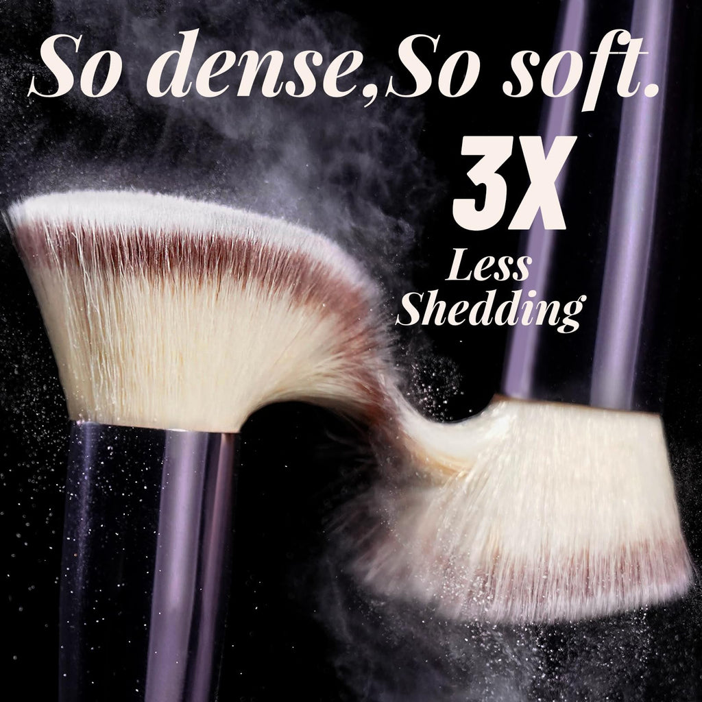 BS-MALL Makeup Brush Set 18 Pcs Professional Foundation Powder Concealers Eyeshadow Blush Synthetic Makeup Brushes with Labeled instruction Black Case Upgraded Version