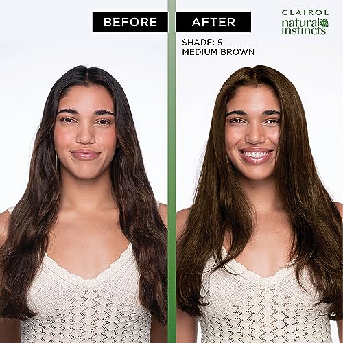 Clairol Natural Instincts Demi-Permanent Hair Dye, 4 Dark Brown | 1 Pack | Ammonia‑Free, Vegan Hair Color with Coconut Oil & Aloe Vera