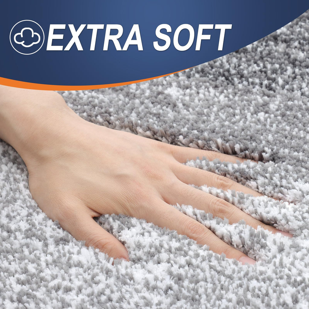 OLANLY Bathroom Rugs Mat 30x20, Extra Soft Absorbent Microfiber Bath Rugs | Grey, Non-Slip Quick-Drying Rubber Backing, Machine Washable Plush Bath Mat for Floor, Tub and Shower, Home Decor Accessories