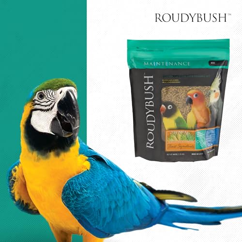 RoudyBush Daily Maintenance Food for Birds - Scientifically Formulated Bird Feed - Bird Food Pellets w/Corn, Wheat, Soy & More - Nutritious & Healthy Feed for Birds (Mini, 44oz)