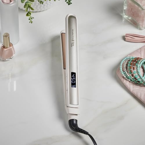 Remington Shine Therapy 1 Inch Hair Straightener, Argan Oil & Keratin | Keratin ceramic plates deliver smooth results; this flat iron reduces frizz for ideal hair styling.