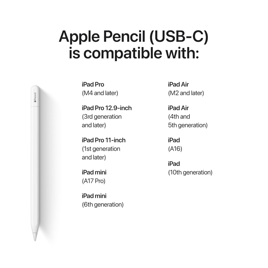 Apple Pencil (USB-C): Device Compatibility Check Required | Pixel-Perfect Precision, Tilt Sensitivity, Perfect for Note-Taking, Drawing, & Signing Documents. Charges and Pairs w/ USB-C