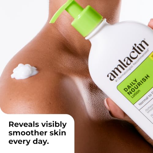 Amlactin Daily Nourish Body Lotion, 12% Lactic Acid, 14.1 oz | 12% lactic acid body lotion exfoliates and moisturizes dry skin to help reveal softer, smoother daily hydration.