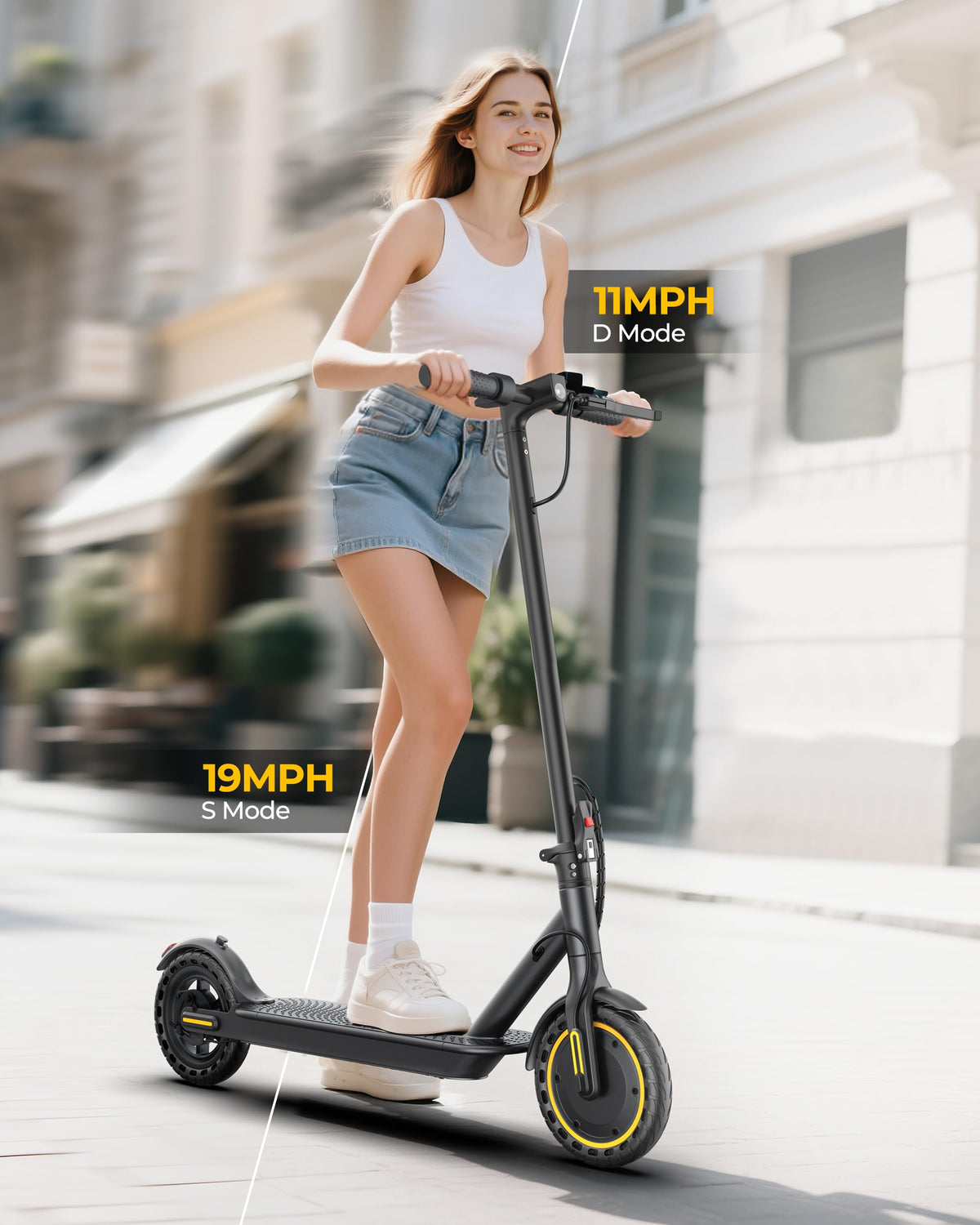 WERHY Electric Scooter, 350W/500W Powerful Motor & 8.5''/10'' Tire | Longe Range Up to 16/21/28Miles, Folding &Dual Braking