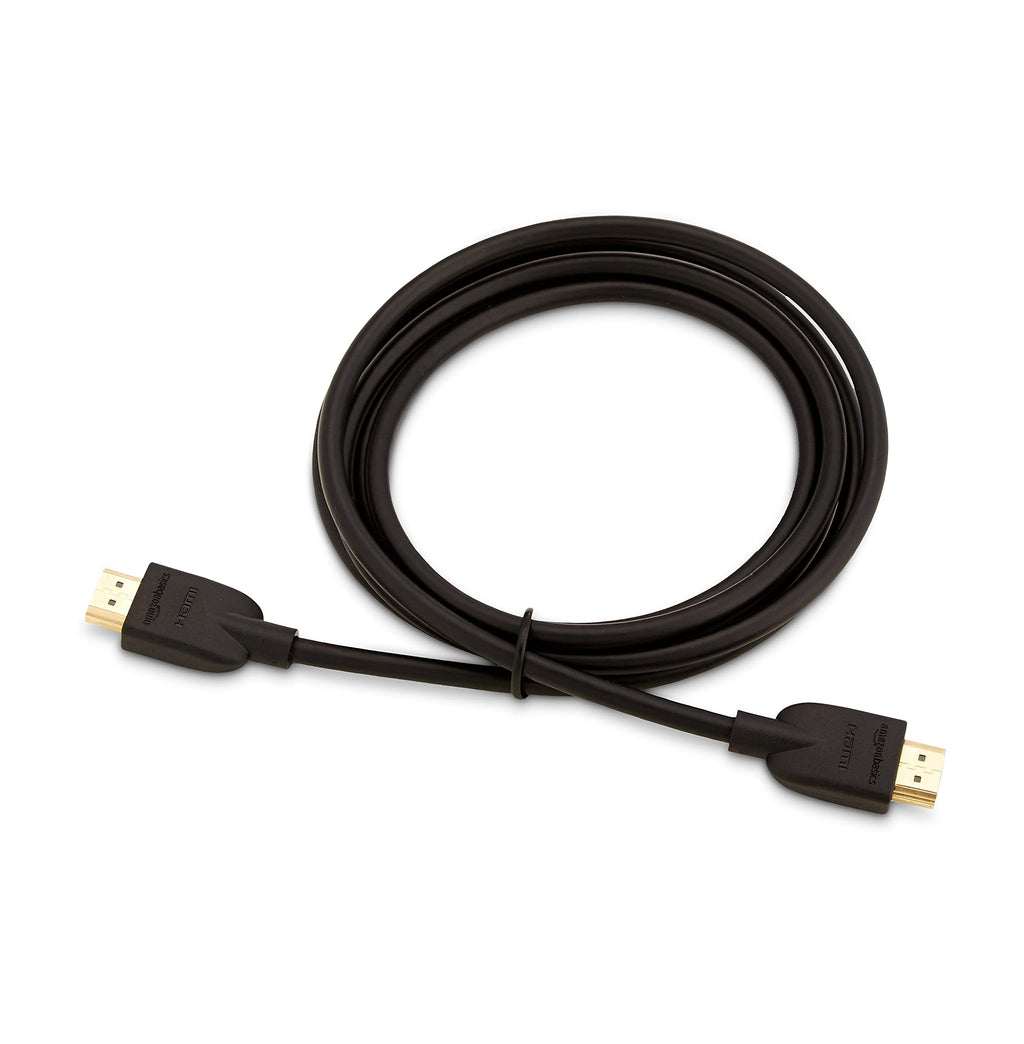 Amazon Basics HDMI Cable, 6ft, 4K@60Hz, High-Speed 4K HDMI 2.0 Cord with Ethernet, 18Gbps, 2160p, 48 bit, Compatible with TV/PS5/Xbox/Roku/Blu-ray, Black