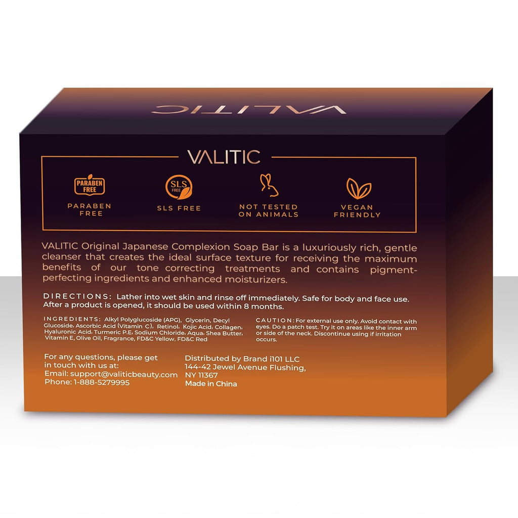 VALITIC Kojic Acid Dark Spot Remover Soap Bars, Turmeric Bar Soaps 2 Pack | Original Face and Body Wash Bath Soap for Women and Men with Vitamin C, Retinol, Collagen, Hyaluronic Acid, Shea, Olive Oil