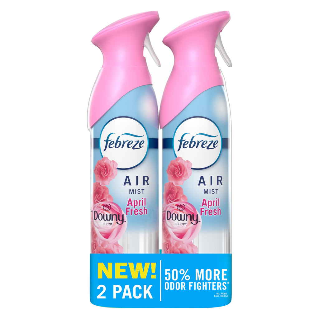 Febreze Air Mist, Air Freshener Spray, Odor Fighting Room Spray, Deodorizer for Home Bathroom Kitchen Office Apartment Dorm Room Classroom, Downy April Fresh Scent, 8.1oz (Pack of 2)
