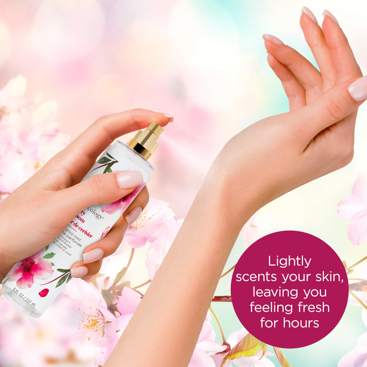 Bodycology Long-Lasting Fragrance Body Mist, Cherry Blossom, 8 fl oz