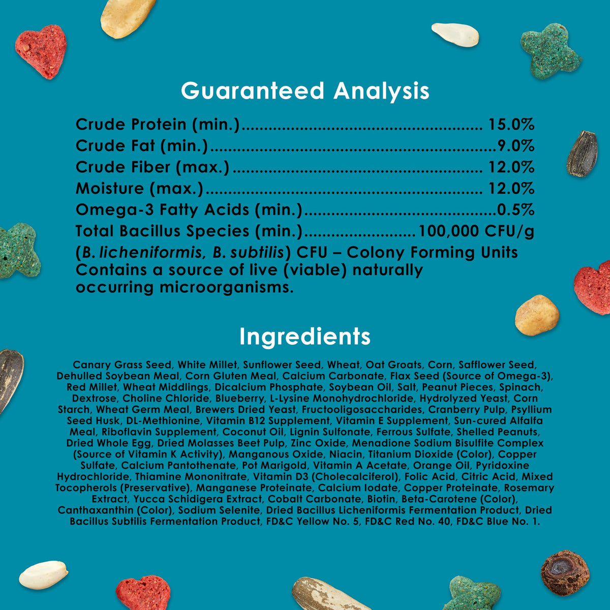 Kaytee Forti-Diet Pro Health Nourish+Protect Cockatiel Food, 5 lb | Digestive support daily. Parrot food for cockatiels. Prebiotics, probiotics, bird feed