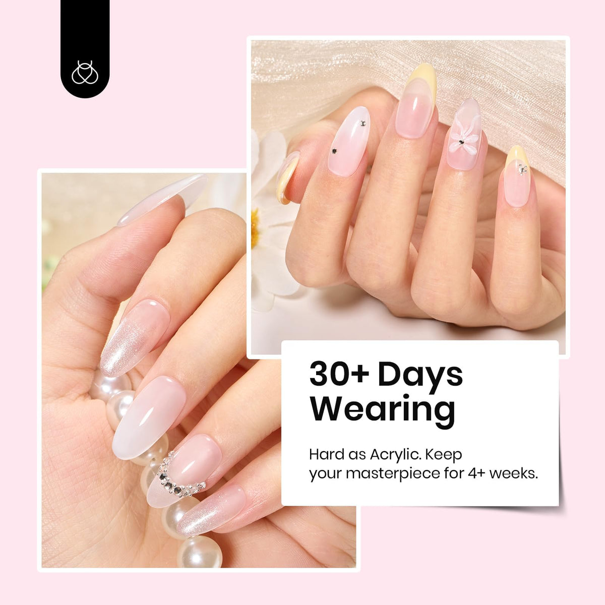 Beetles Hard Gel for Nails Nude Pink, 1 oz 9 in 1 Pink Builder Nail Gel | High Hardness for Sculpting, Nail Extension and Building, Protection Durable for Salon, UV LED Lamp Cured, DIY Art Manicure