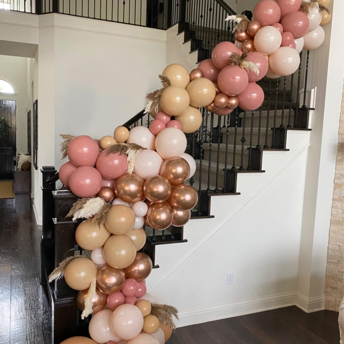 Retro Blush Pink Balloons 60 Packs 12 Inch Latex Balloons | Dusty Pink Metallic Rose Gold Nude Balloons for Pumpkin Baby Shower Girls Women Boho Birthday Bridal Wedding Decorations