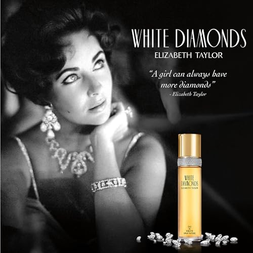 Elizabeth Taylor White Diamonds Eau de Toilette for Women, 3.3 fl oz | Women's floral chypre eau de toilette. Perfume with notes of lily, neroli, warm amber, and sandalwood.
