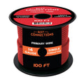 BEST CONNECTIONS Automotive Primary Wire - 100ft (Various Color Options) | Ideal for Trailer, Speaker, and Lighting Circuits | Durable Primary/Remote, Power/Ground Electrical Wiring (14 Gauge, Red)