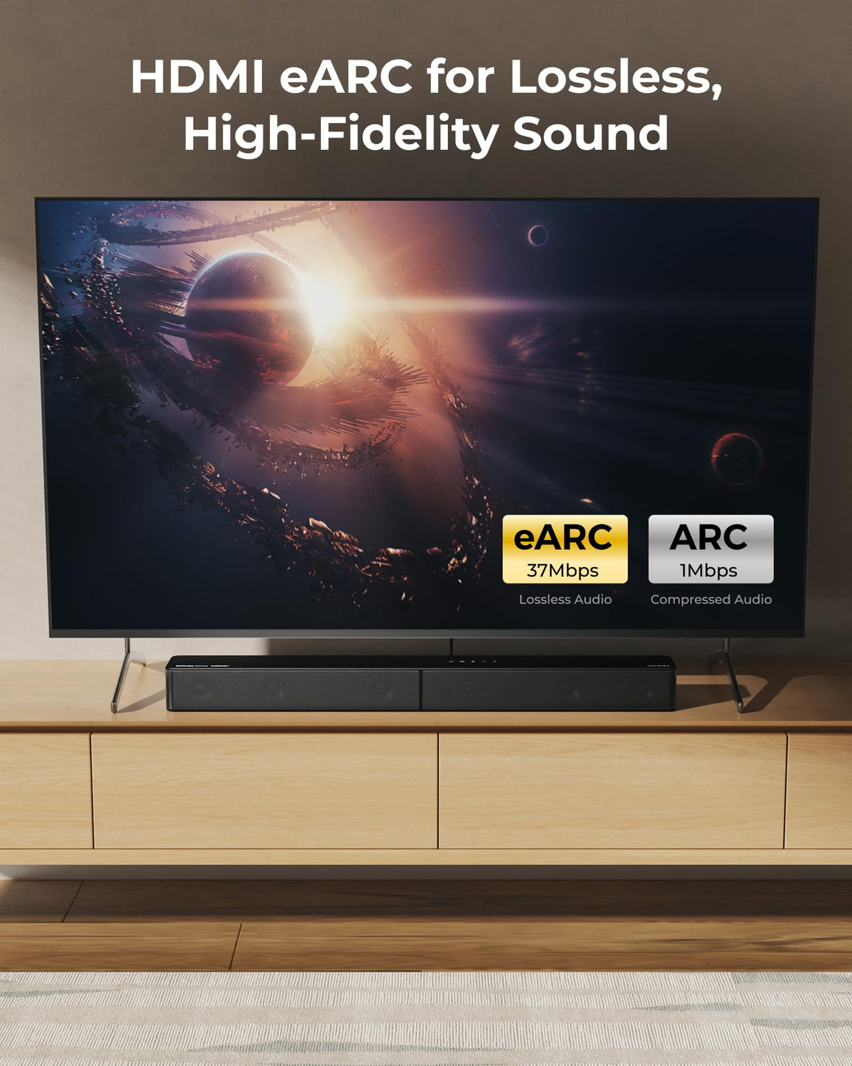ULTIMEA 5.1CH Surround Sound Bar System with Dolby Atmos, Poseidon M60 | VoiceMX, BassMX, APP, 300W Soundbar for Smart TV, Surround Sound System for TV, with Subwoofer, Bluetooth 5.4