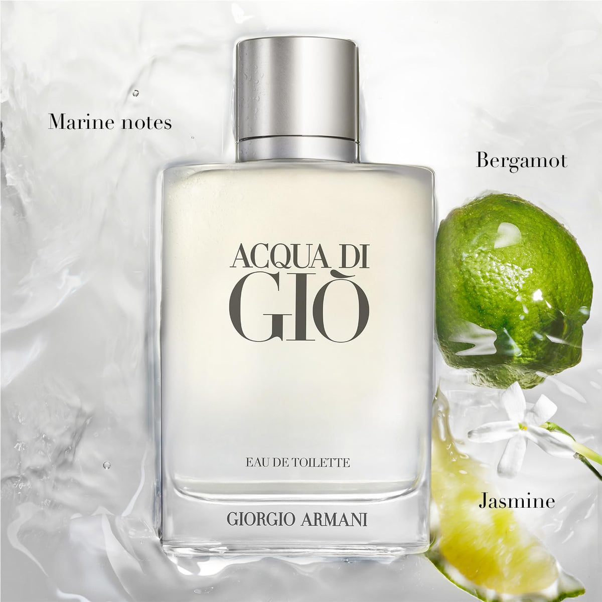 Armani Beauty Acqua di Giò Eau de Toilette - Fresh Aquatic Mens Cologne | Fragrance with Bergamot, Marine Notes & Cedarwood - Long Lasting Clean & Citrusy Mens Scent - Perfect for Everyday Wear
