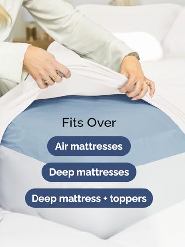 CGK Extra Deep Queen Single Fitted Sheet Only - White | Easily Fits 18 inch to 24 inch Mattress, Soft, Wrinkle Free, Breathable & Comfy, Extra Deep Pockets Hotel Luxury Fitted Sheet