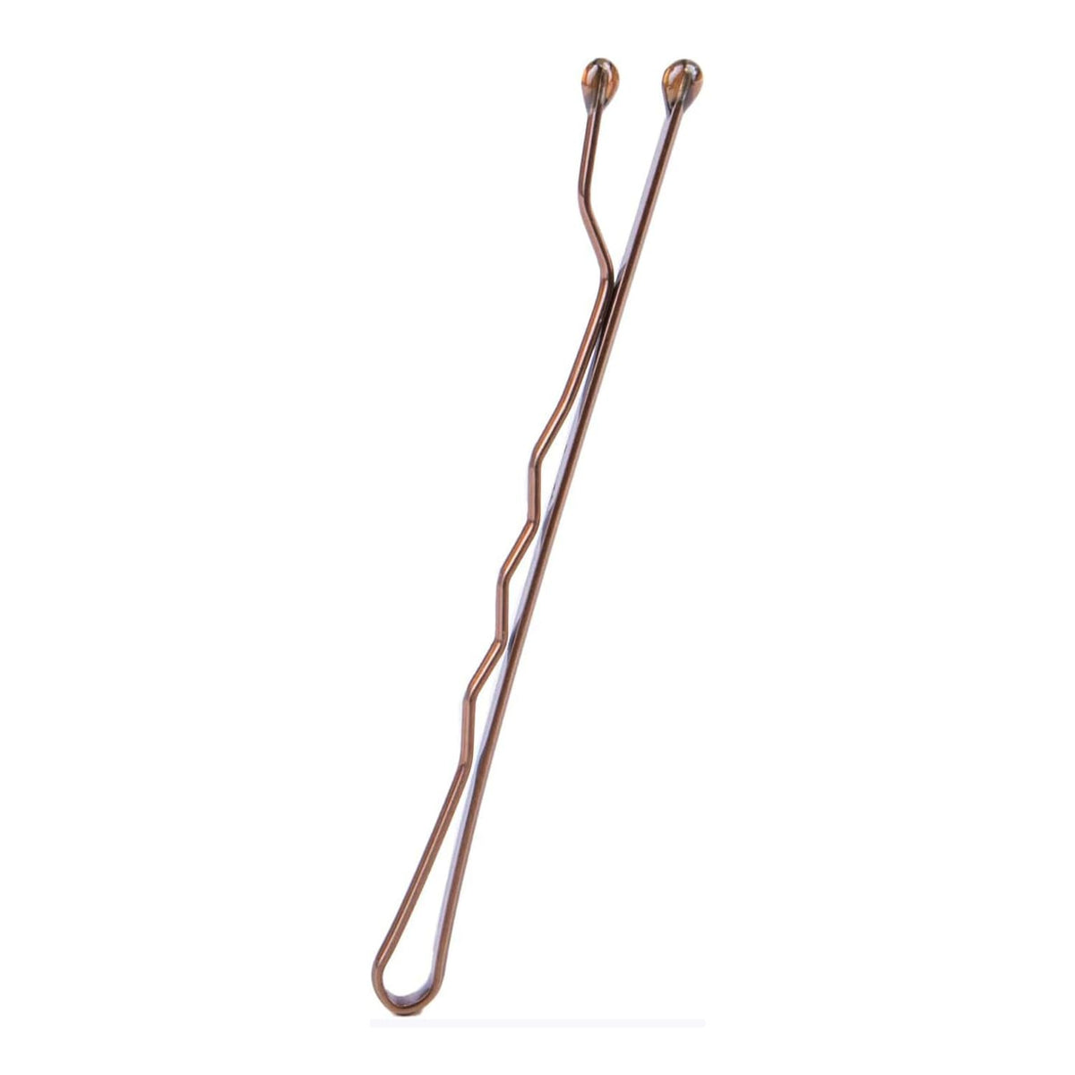 Amazon Basics No Slip Bobby Pins for All Hair Types, Secure Hold Hair Pins for Updos, Brunette Brown, 48 Count