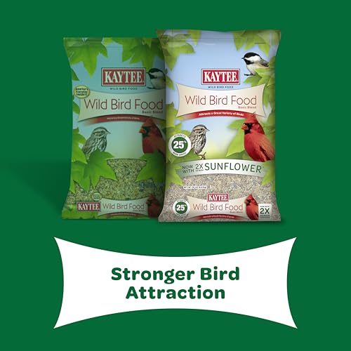 Kaytee Wild Bird Food Basic Seed Blend, 5 lb | Attract backyard birds. Wild bird seed mix with sunflower. Fortified, birdseed, year-round