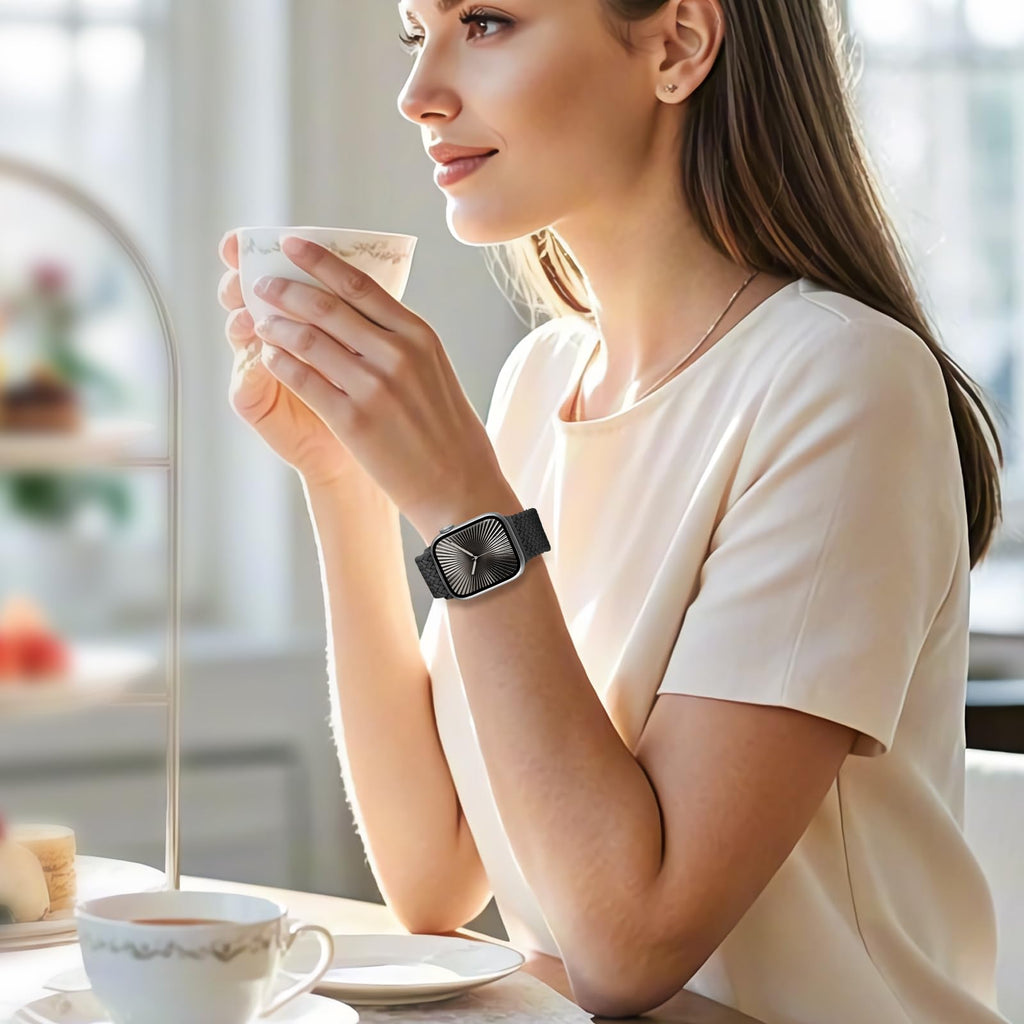 Magnetic Braided Stretchy Loop - Compatible with Apple Watch Band Women Men | 42mm 46mm 40mm 41mm 44mm 45mm 38mm 49mm Sport Solo Loop,Elastic Fabric Nylon Strap for iWatch 12 11 10 9 8 7 6 5 4 3 SE Ultra