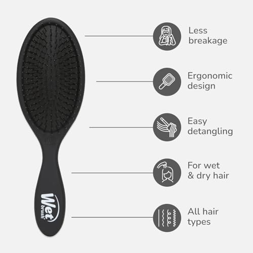 Wet Brush Original Detangler Hair Brush, Black Frost, For All Hair Textures | Ultra-Soft IntelliFlex Bristles Detangle Wet, Dry & Damaged Hair with Less Breakage, Pain-Free Detangling Brush