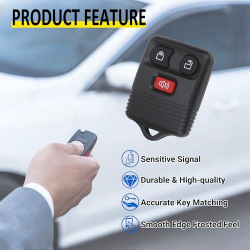 Vurkcy Keyless Entry Remote Key Fob Compatible with Ford F150 F250 F350 Escape Expedition Explorer Ranger, Lincoln, Mercury, Mazda and More, Replacement for CWTWB1U331 CWTWB1U345, 3 Button (Pack of 2)