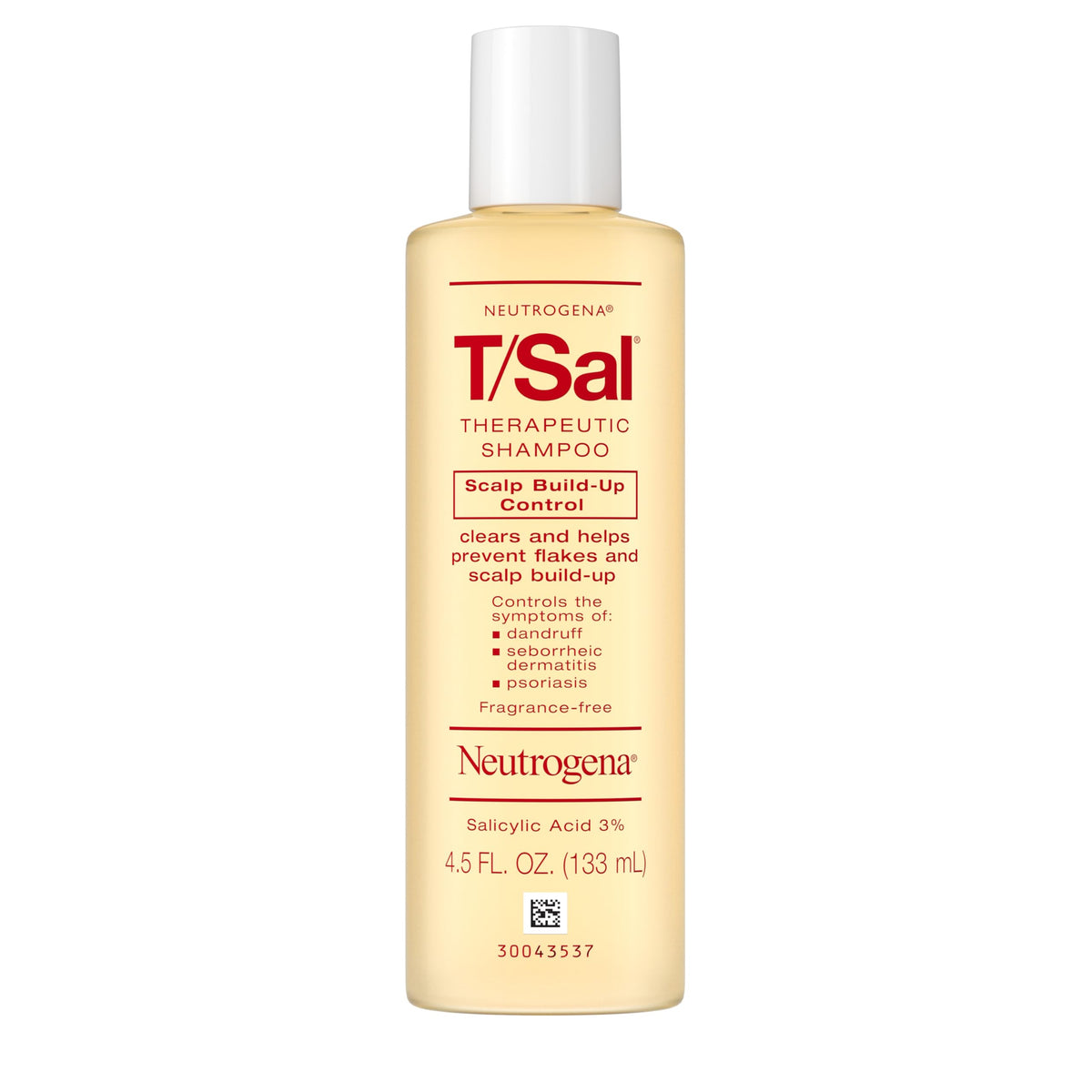 Neutrogena T/Sal Shampoo, Therapeutic Dandruff Control, 4.5 Fl. Oz | Scalp Build-up Shampoo, 3% Salicylic Acid, Scalp Psoriasis Treatment, Seborrheic Dermatitis Shampoo, Fragrance Free