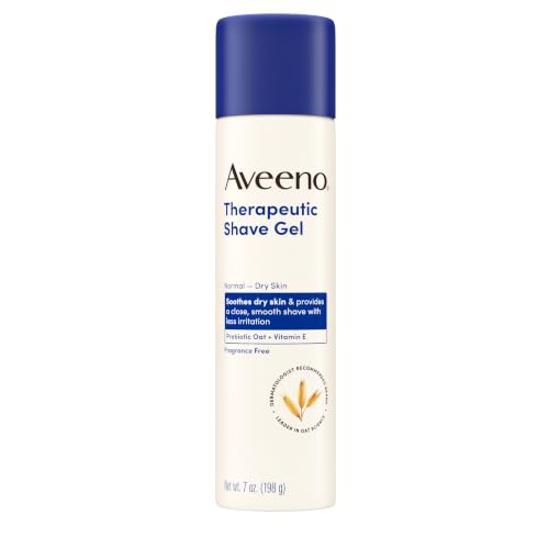 Aveeno Therapeutic Shave Gel for Women & Men, Fragrance-Free, 7 oz | Shave Gel with Prebiotic Oat & Vitamin E, For Smooth Shave With Less Irritation, Soothes Dry, Sensitive Skin