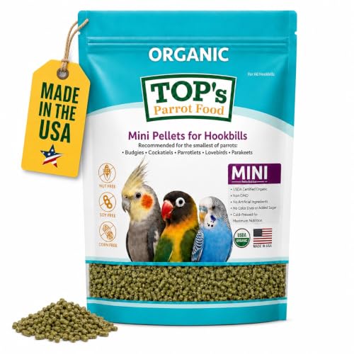 TOP's Mini Parrot Pellets 1 lb, USDA Organic Certified, Non-GMO Bird Food