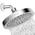 SparkPod Rain Shower Head, 6 Inch Round, Luxury Polished Chrome Finish | High Pressure Shower Heads, 90 Nozzles, Adjustable Showerhead, No Tools Needed, Universal Connection