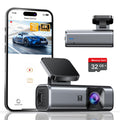 galphi 4K Dash Cam Front, 5GHz WiFi, 32GB Card Included, Mini Dashcam | Screen-Free, APP Control, 160° Wide Angle, G-Sensor, Loop Recording, 24H Parking Monitor, Night Vision, Easy Install