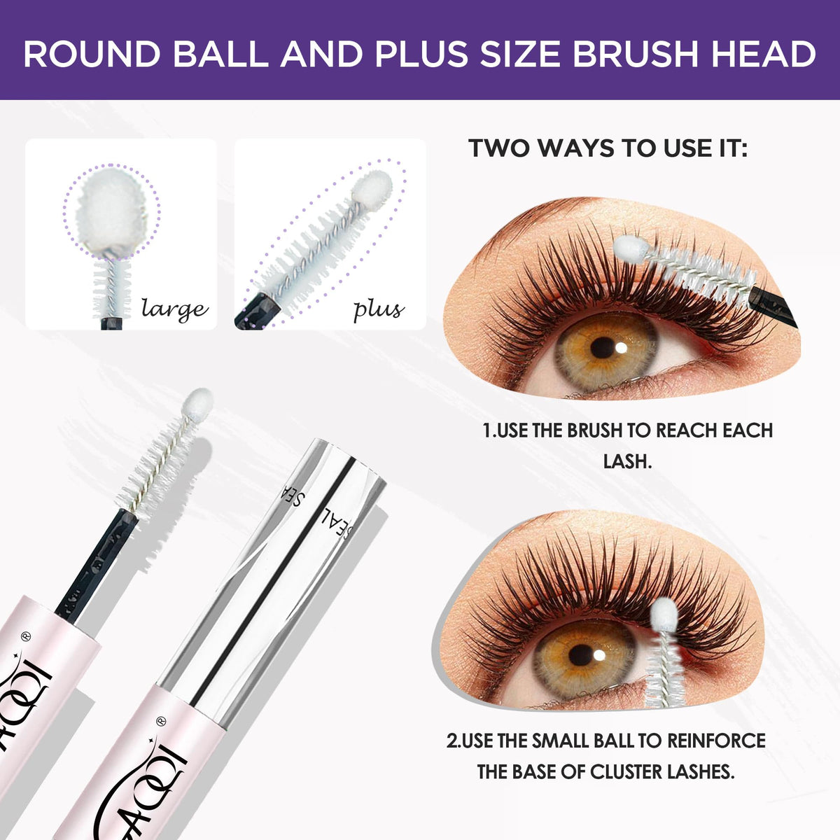 GAQQI Lash Cluster Glue, Waterproof Bond and Seal Lash Glue, Black - 10ml | Strong Hold 3-7days, Latex-free & Formaldehyde-free, Waterproof, For Cluster/ Individual/ Strip Lashes, Easy to Use