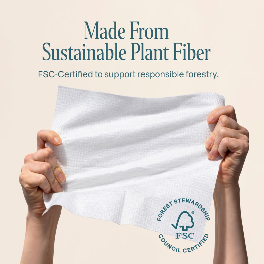 Cliganic Face Towels XL, Disposable Makeup Remover, Soft Dry Wipes, 50 ct | Ultra-Absorbent, Gentle Facial Cloths for All Skin Types, Hypoallergenic, Lint-Free Cleansing, Pamper Your Face, Feel Fresh