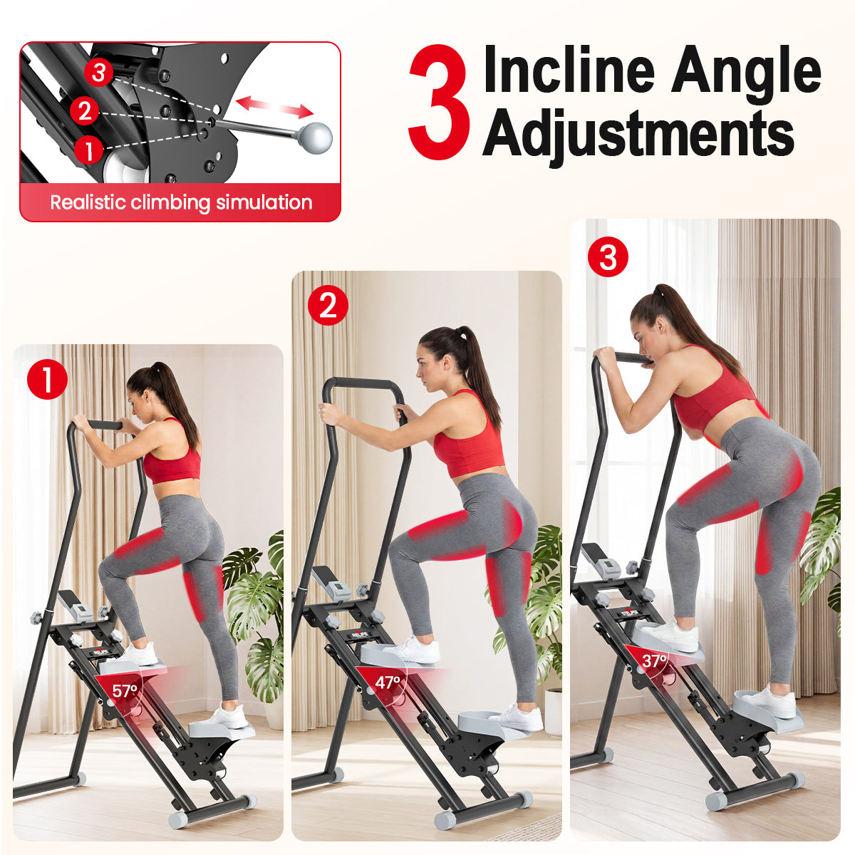 RELIFE REBUILD YOUR LIFE Upgraded Compact Stair Stepper for Home Gym Cardio Training Total Body Stairmaster Workout Machine with Extended Step Range